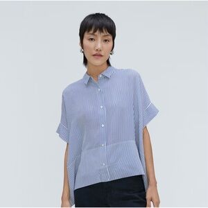Everlane The Washable Clean Silk Short-Sleeve Square Shirt - 16/XL